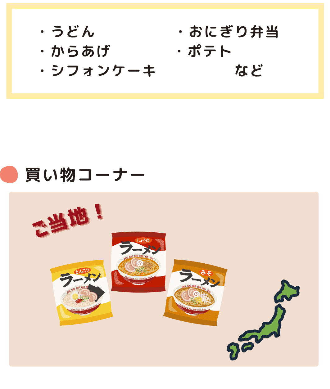 買い物コーナー